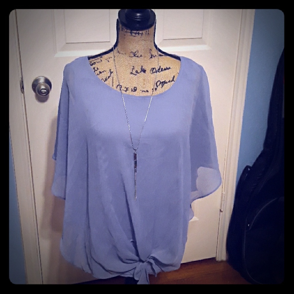 💥FINAL PRICE💥 LIGHT LAVENDER 2 LAYER FLOWY SHIRT